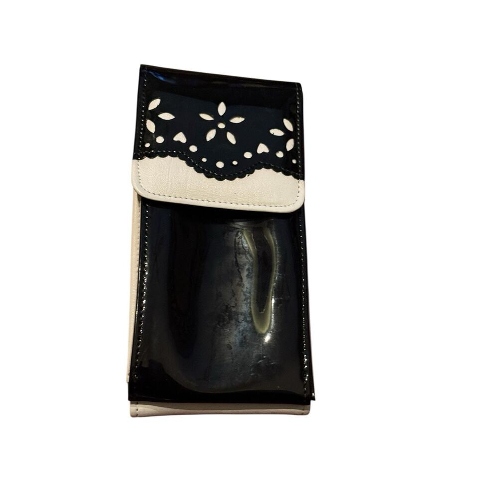 VTG Avon Travel Tote Carryall Bag 1997 Black White Bandana Small Eyeglass Size‎